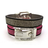 Leather Wrap Wristband Cuff Punk Crystal Rhinestone Bracelet Bangles