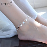 925 Sterling Silver Leaf Pendant Anklet Bracelet For Women
