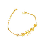 Vintage 18k Letter Pendant Bracelet Woman Jewelry
