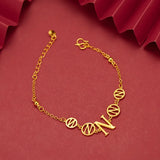 Vintage 18k Letter Pendant Bracelet Woman