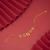 Vintage 18k Letter Pendant Bracelet Woman