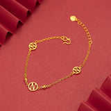 Letter Star Pendant Bracelet Vintage 18K Jewelry Accessories