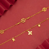 Letter Star Pendant Bracelet Vintage 18K Jewelry Accessories