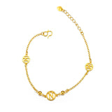 Vintage 18K Letter Star Pendant Bracelet for Woman