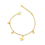 Vintage 18K Letter Star Pendant Bracelet for Woman