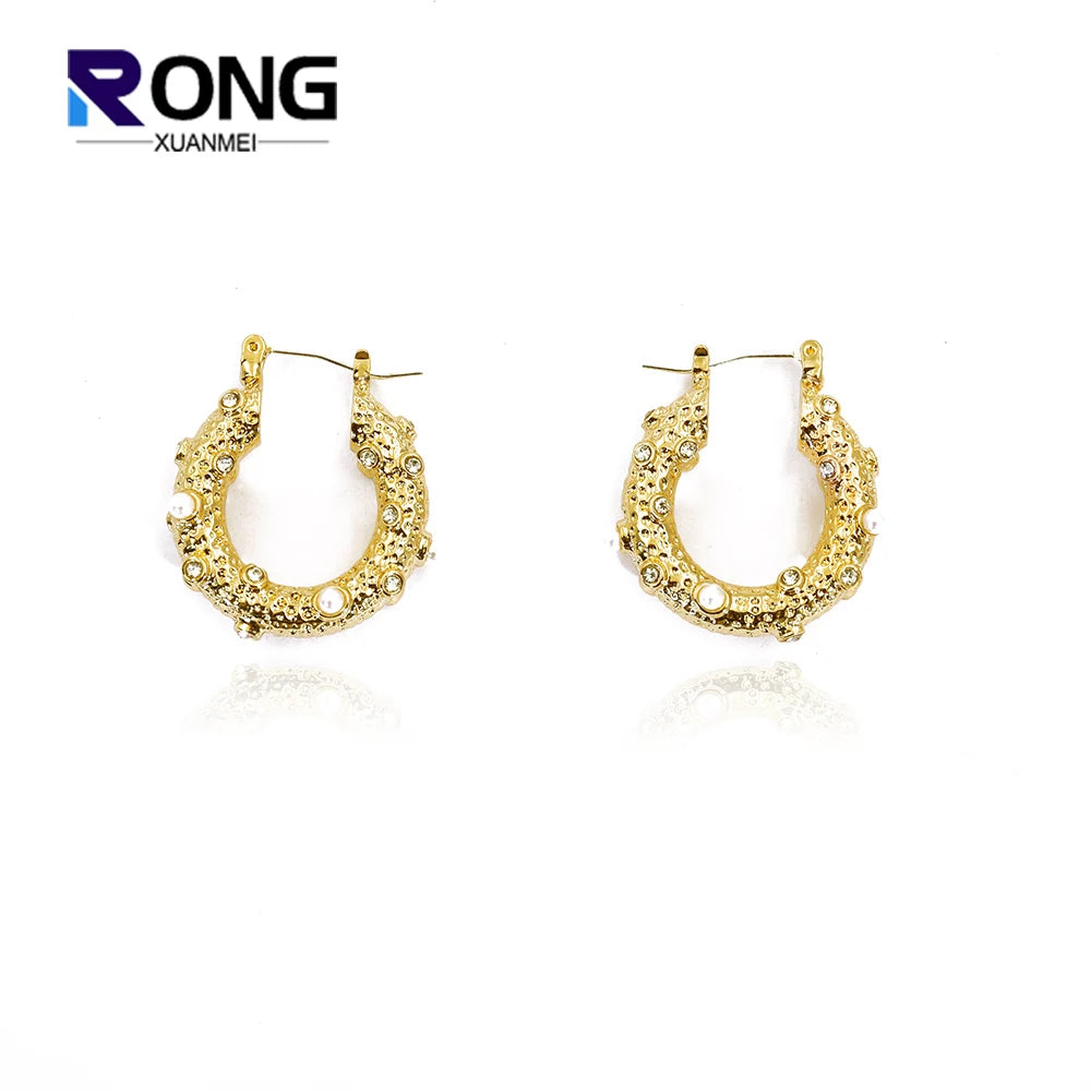 Vintage U-Shaped Pearl Earrings for Women