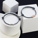 Personalized Magnetic Couple Bracelet Name Knitted Gift