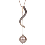 Geometric Pearl Sweater Chain Zircon Crystal Necklace