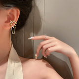 Long Tassel Butterfly Ear Cuffs Earrings Ear Clips Ear Wrap Around Earrings