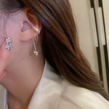 Long Tassel Butterfly Ear Cuffs Earrings Ear Clips Ear Wrap Around Earrings