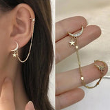 Long Tassel Butterfly Ear Cuffs Earrings Ear Clips Ear Wrap Around Earrings