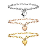 Love Heart Chain Charm Bracelet for Women Engagement