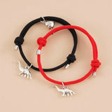 Love Heart Magnet Couple Bracelets Dinosaur Tai Chi Match Bracelet Sets