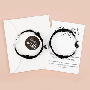 Love Heart Magnet Couple Bracelets Dinosaur Tai Chi Match Bracelet Sets