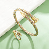 Lover's Charm Chain Link Cuff Stainless Steel Bangles
