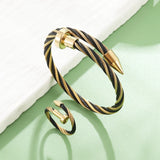 Lover's Charm Chain Link Cuff Stainless Steel Bangles