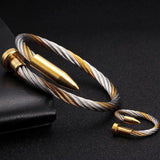 Lover's Charm Chain Link Cuff Stainless Steel Bangles