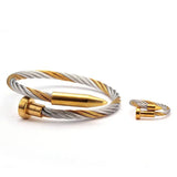 Lover's Charm Chain Link Cuff Stainless Steel Bangles