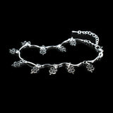 Lucky Clover&Leaf Pendant Anklets 925 Sterling Silver Bohemia Beach Charm