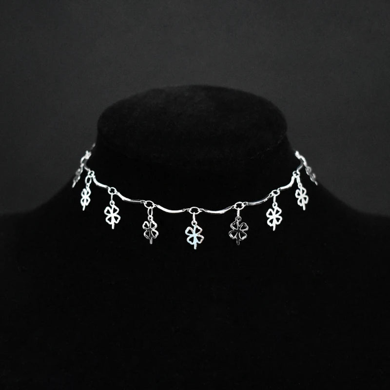 Lucky Clover&Leaf Pendant Anklets 925 Sterling Silver Bohemia Beach Charm