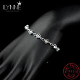 925 Silver Frosted Bead Chain Plum Bracelet