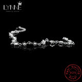 925 Silver Frosted Bead Chain Plum Bracelet