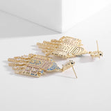 Tassel Dangle Earrings CZ French Statement Jewelry