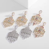 Tassel Dangle Earrings CZ French Statement Jewelry