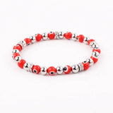 Pave Spacers Evil Eye Bracelet Stainless Steel Lucky
