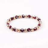 Pave Spacers Evil Eye Bracelet Stainless Steel Lucky