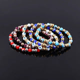 Pave Spacers Evil Eye Bracelet Stainless Steel Lucky
