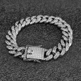 Iced Out Cuban Link Chain Bracelet for Women Men