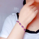 18K Rose Plated Amethyst Bracelet for Women