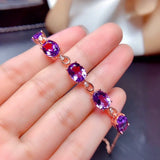 18K Rose Plated Amethyst Bracelet for Women