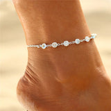 Zircon Anklets Heart Leg Chain Beach Party Female Accessories