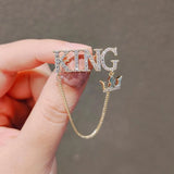 Men Women Brooch Letter King Sweater Coat Accessories Pin
