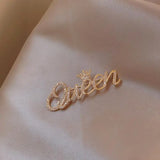 Men Women Brooch Letter King Sweater Coat Accessories Pin