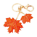 Maple Leaf Enamel Keychain Plant Key Ring Pendant