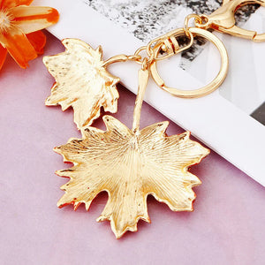 Maple Leaf Enamel Keychain Plant Key Ring Pendant