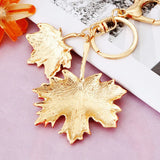 Maple Leaf Enamel Keychain Plant Key Ring Pendant