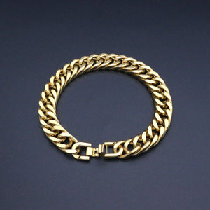 12MM&21CM Cuban Chains Stainless Steel Men Bracelet Bangle