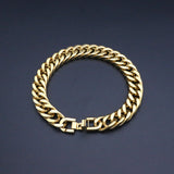 12MM&21CM Cuban Chains Stainless Steel Men Bracelet Bangle