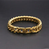 12MM&21CM Cuban Chains Stainless Steel Men Bracelet Bangle