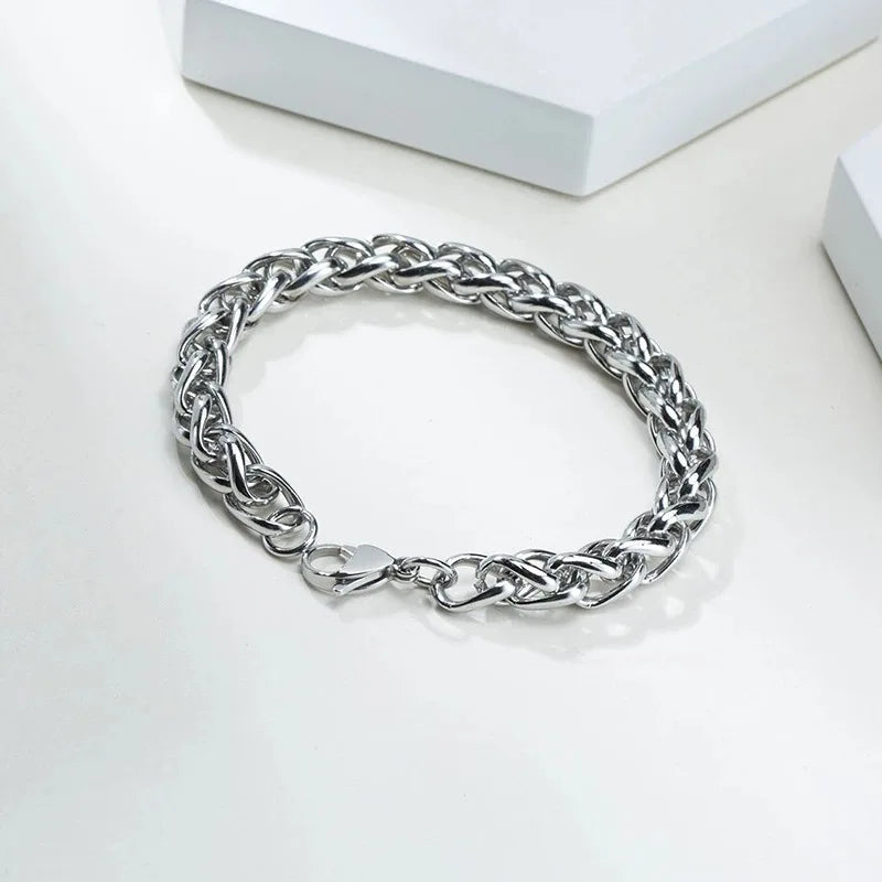Men Bracelet Stainless Steel Hip Hop Charm Bracelet for Christmas