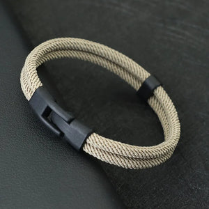 Men Bracelet Thread Double Layer Detachable Matching Stackable Braslet