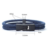 Men Bracelet Thread Double Layer Detachable Matching Stackable Braslet
