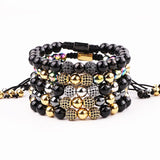Men's Natural Stone Bead Macrame Bracelet