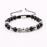 Men's Natural Stone Bead Macrame Bracelet