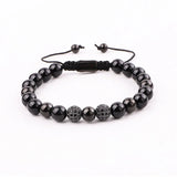 Men's Natural Stone Bead Macrame Bracelet