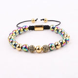 Men's Natural Stone Bead Macrame Bracelet